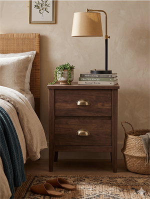 Woodenbend Mono Ahşap Ceviz Rustik Komodin Country Klasik Tarz El İşçiliği