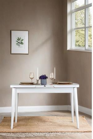 Woodenbend Andre Dikdörtgen Beyaz 70x127  cm  Yemek Masası Takımı – Ahşap Beyaz Sandalyeli 4 Kişilik Masa Seti