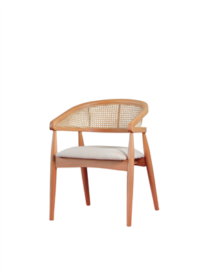 Woodenbend Nicolo Naturel Yuvarlak Yemek Masası Takımı 100 cm – Hazeran Kollu Sandalyeli Masif Kayın Ahşap Modern Masa Takımı