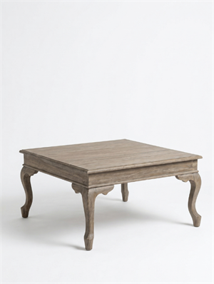 Woodenbend Nitra Eskitme Renk Kayın Ahşap Orta Sehpa 82x82 cm | Masif Ayaklı Vintage Rustik Modern Country İskandinav Orta Sehpa Modeli