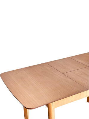 Woodenbend Romeo Açılır Yemek Masası 80x120 / 150 cm Naturel Ahşap | Kayın Kaplama Modern İskandinav Mutfak ve Salon Masası 4-6 Kişilik