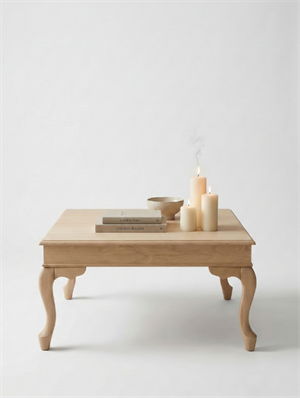 Woodenbend Nitra Naturel Renk Kayın Ahşap Orta Sehpa | Kayın Modern Country İskandinav Tasarım 82x82x46