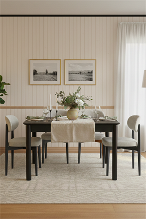 Woodenbend Nordic Mat Siyah Açılır Yemek Masası Takımı 80x120 / 80x150 cm | 4 Ahşap Döşemeli Sandalyeli Modern & Country Masa Seti
