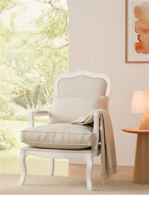 Woodenbend Orlando Beyaz Döşemeli Berjer – Kayın Ağacı, İskandinav Bohem Tarz, Konforlu Oturum