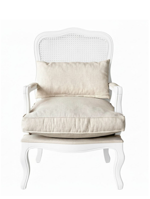 Woodenbend Orlando Beyaz Hazeranlı Berjer – Kayın Ağacı, İskandinav Bohem Tarz, Konforlu Oturum