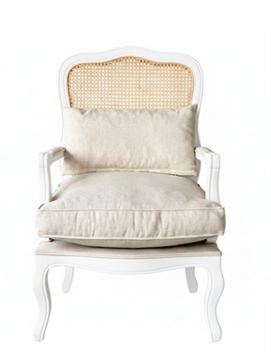 Woodenbend Orlando Beyaz Natural Hazeranlı Berjer – Kayın Ağacı, İskandinav Bohem Tarz, Konforlu Oturum