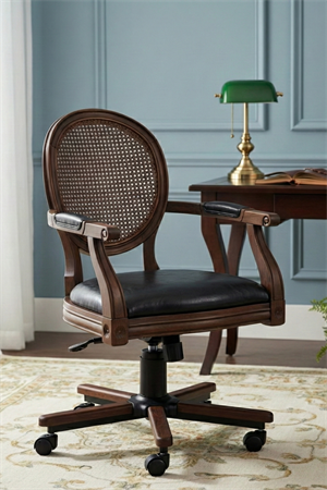 Woodenbend Orlando Ceviz Rengi Suni Deri Ofis Sandalyesi – Kayın İskelet Zamansız Stil