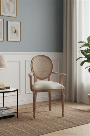 Woodenbend Orlando Eskitme Kolçaklı Kayın Ağacı Hazeranlı Sandalye Doğal Ahşap Yemek Sandalyesi El Yapımı