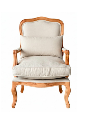 Woodenbend Orlando Natural Döşemeli Berjer – Kayın Ağacı, İskandinav Bohem Tarz, Konforlu Oturum