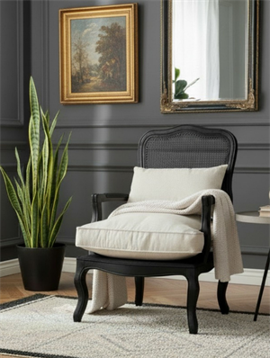 Woodenbend Orlando Siyah Hazeranlı Berjer – Kayın Ağacı, İskandinav Bohem Tarz, Konforlu Oturum