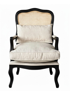 Woodenbend Orlando Siyah Natural Hazeranlı Berjer – Kayın Ağacı, İskandinav Bohem Tarz, Konforlu Oturum