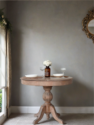 Woodenbend Orlando Yuvarlak Eskitme Açılır Ahşap Masa Sandalye Takımı 100x100 cm – Açıldığında 100x130 cm