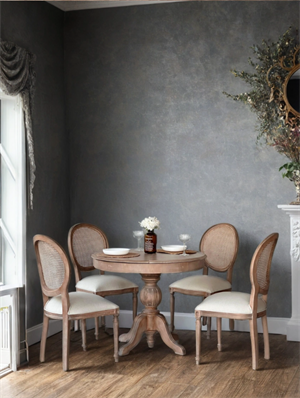 Woodenbend Orlando Yuvarlak Eskitme Açılır Ahşap Masa Sandalye Takımı 100x100 cm – Açıldığında 100x130 cm