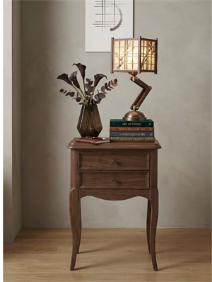 Woodenbend Oslo Ahşap Ceviz Rustik Komodin Yüksek Ayaklı Dekoratif Country Klasik Tarz 