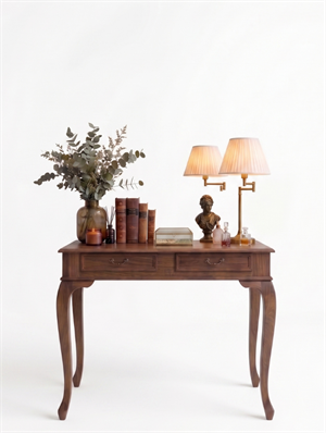 Woodenbend Panama Ceviz Dresuar 100x39x80 cm | 2 Çekmeceli Modern Klasik Şık Antre Dresuar