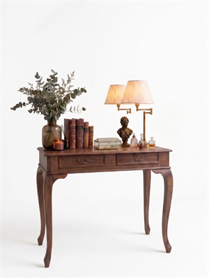 Woodenbend Panama Ceviz Dresuar 100x39x80 cm | 2 Çekmeceli Modern Klasik Şık Antre Dresuar