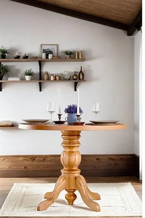 Woodenbend Pella Natural Ahşap Masa Takımı 90x90 – 4 Doğal Hazeranlı Kayın Sandalyeli