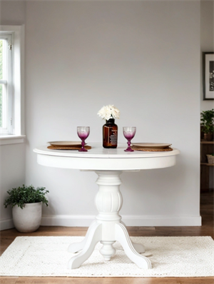 Woodenbend Roma Beyaz Ahşap Açılır Masa 100x100