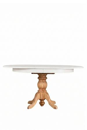 Woodenbend Ronya Natural Beyaz Ahşap Hazeranlı Oval Açılır Masa Sandalye Takımı 80x120 – 4 Sandalyeli Beyaz Ahşap Masa Seti