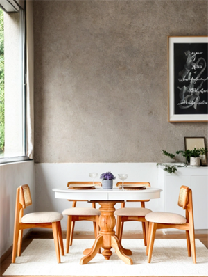 Woodenbend Ronya Natural Beyaz Ahşap Hazeranlı Oval Açılır Masa Sandalye Takımı 80x120