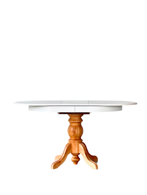 Woodenbend Ronya Natural Beyaz  Ahşap Oval Açılır Masa 80x120