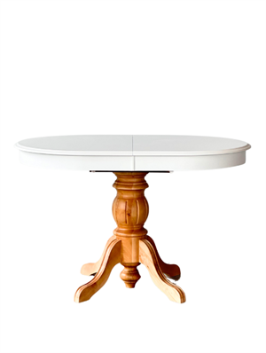 Woodenbend Ronya Natural Beyaz  Ahşap Oval Açılır Masa 80x120