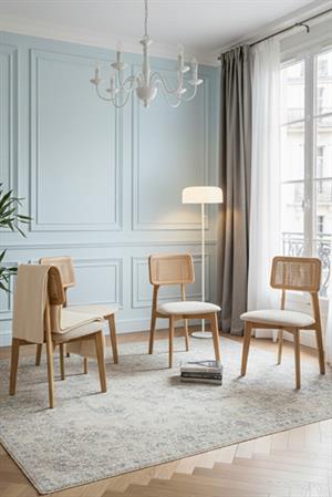 Woodenbend Rosense Açılır Masa Takımı 100 cm (Açılınca 100x130 cm) – 4 Natural Hazeran Mirla Sandalye