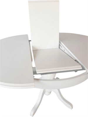 Woodenbend Rosense Beyaz Ahşap Açılır Masa Sandalye Takımı 100x100