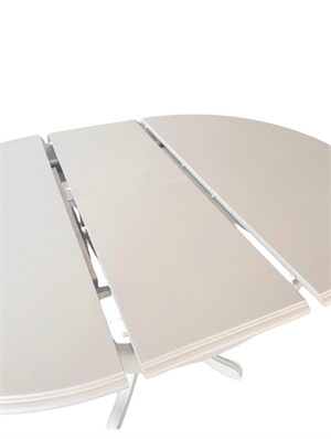 Woodenbend Rosense Beyaz Ahşap Açılır Masa Sandalye Takımı 100x100