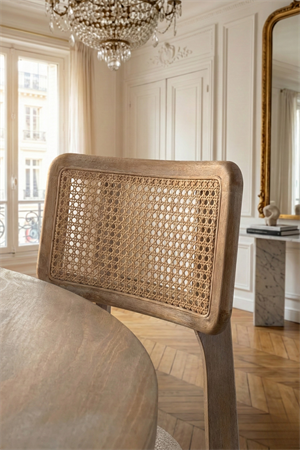 Woodenbend Rosense Eskitme 100x100 Yuvarlak Yemek Masası Takımı | Doğal Kayın Kaplama Tablalı, 4 Hazeranlı Kayın Sandalyeli Country Masa Seti