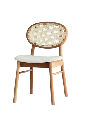 Woodenbend Beslan Yuvarlak Natural 100 cm Ahşap Yemek Masası Takımı – Hazeran Sandalyeli 4 Kişilik Masa Seti