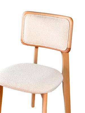 Woodenbend Mirla Yuvarlak Natural 100 cm Ahşap Yemek Masası Takımı – Döşemeli Sandalyeli 4 Kişilik Masa Seti