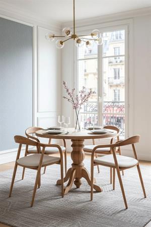 Woodenbend Tonga Natural Ahşap Masa Sandalye Takımı 100x100 İskandinav Modern 4 Kayın Ağacı Sandalyeli