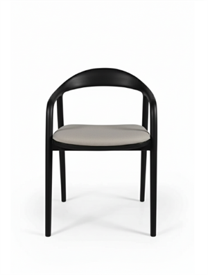 Woodenbend Tonga Siyah Mat Lake 100x100 Yuvarlak Masa Takımı – 4 Kayın Sandalyeli İskandinav Modern