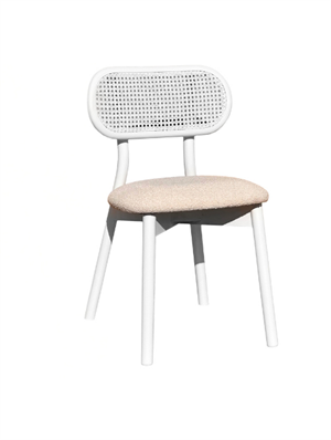 Woodenbend Troy Beyaz Ahşap Beyaz Hazeranlı Sandalye