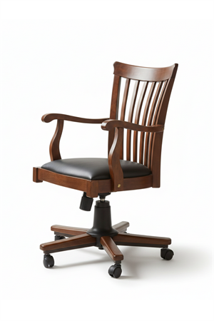 Woodenbend  Venetto Ceviz Rengi Suni Deri Ofis Sandalyesi – Kayın İskelet Zamansız Stil