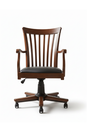 Woodenbend  Venetto Ceviz Rengi Suni Deri Ofis Sandalyesi – Kayın İskelet Zamansız Stil