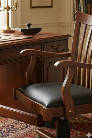 Woodenbend  Venetto Ceviz Rengi Suni Deri Ofis Sandalyesi – Kayın İskelet Zamansız Stil