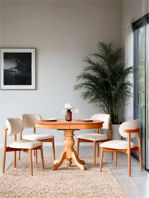 Woodenbend Verona Natural Ahşap Açılır Masa Sandalye Takımı