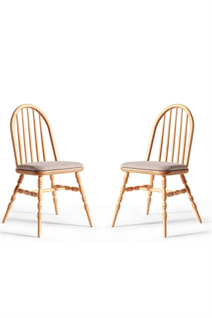 Woodenbend Vista Oval Natural Ahşap Masa Takımı 80x130 cm – Bohem İskandinav Tasarım, 4 Sandalyeli