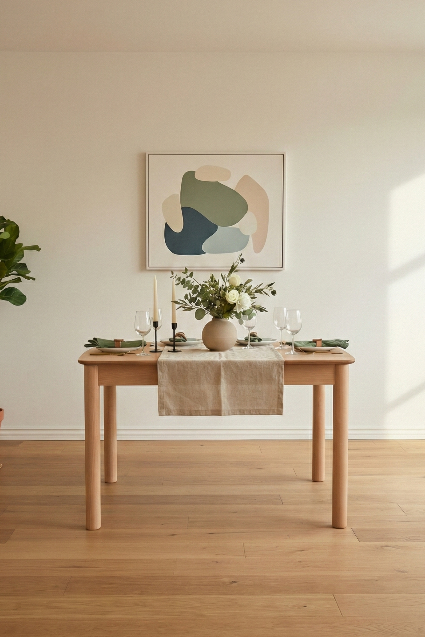 Elena Natural Ahşap 80x120 cm – Açıldığında 80x150 cm,Bohem & İskandinav Tarz Masa