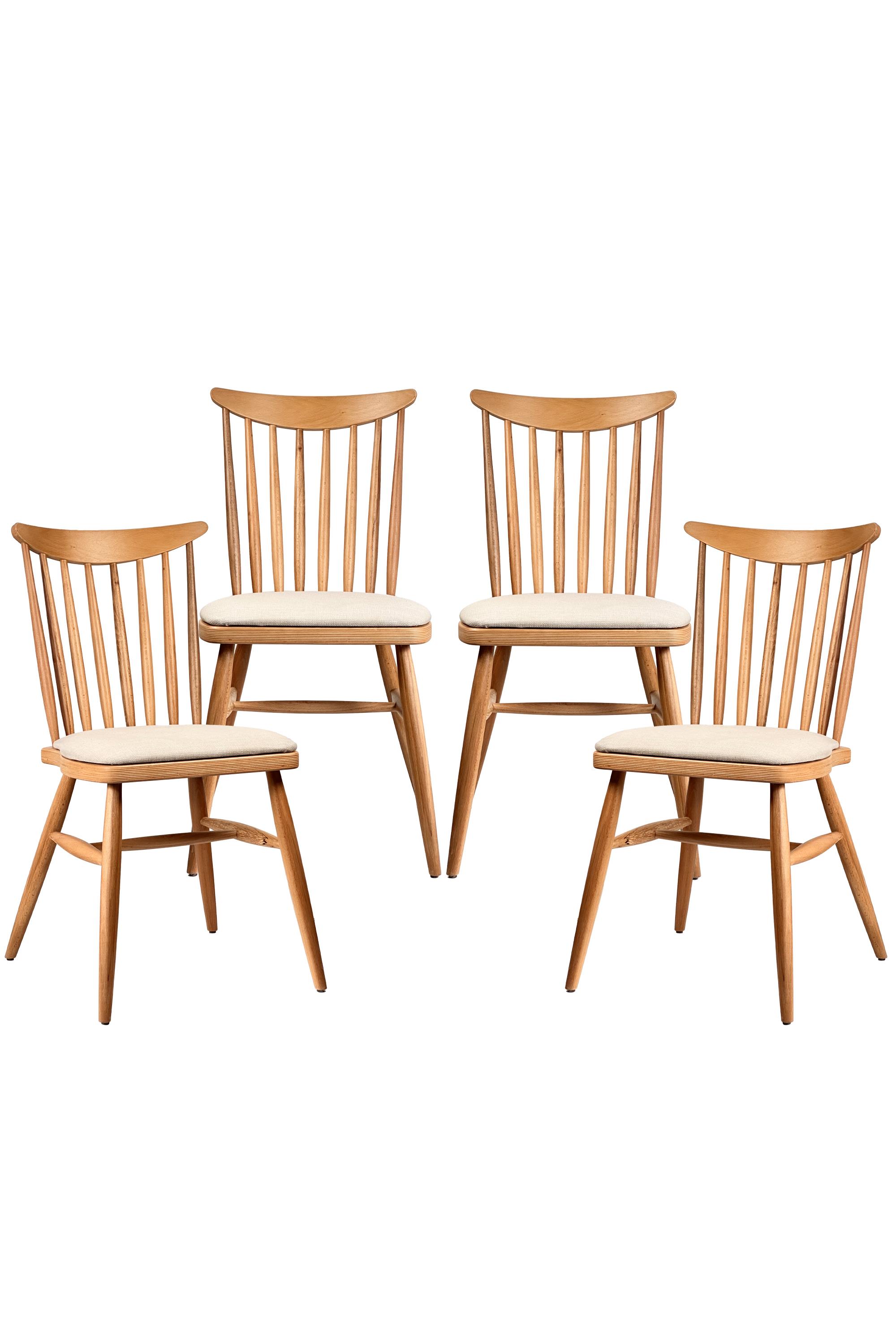 Woodenbend Aldo Naturel Ahşap Döşemeli Sandalye(4 Adet )