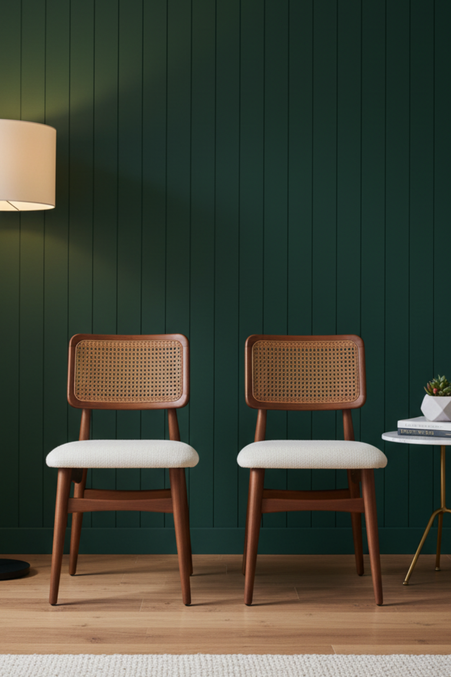 Woodenbend İris Ceviz Rengi Ahşap Hazeranlı Sandalye – Modern İskandinav Konforlu Oturum