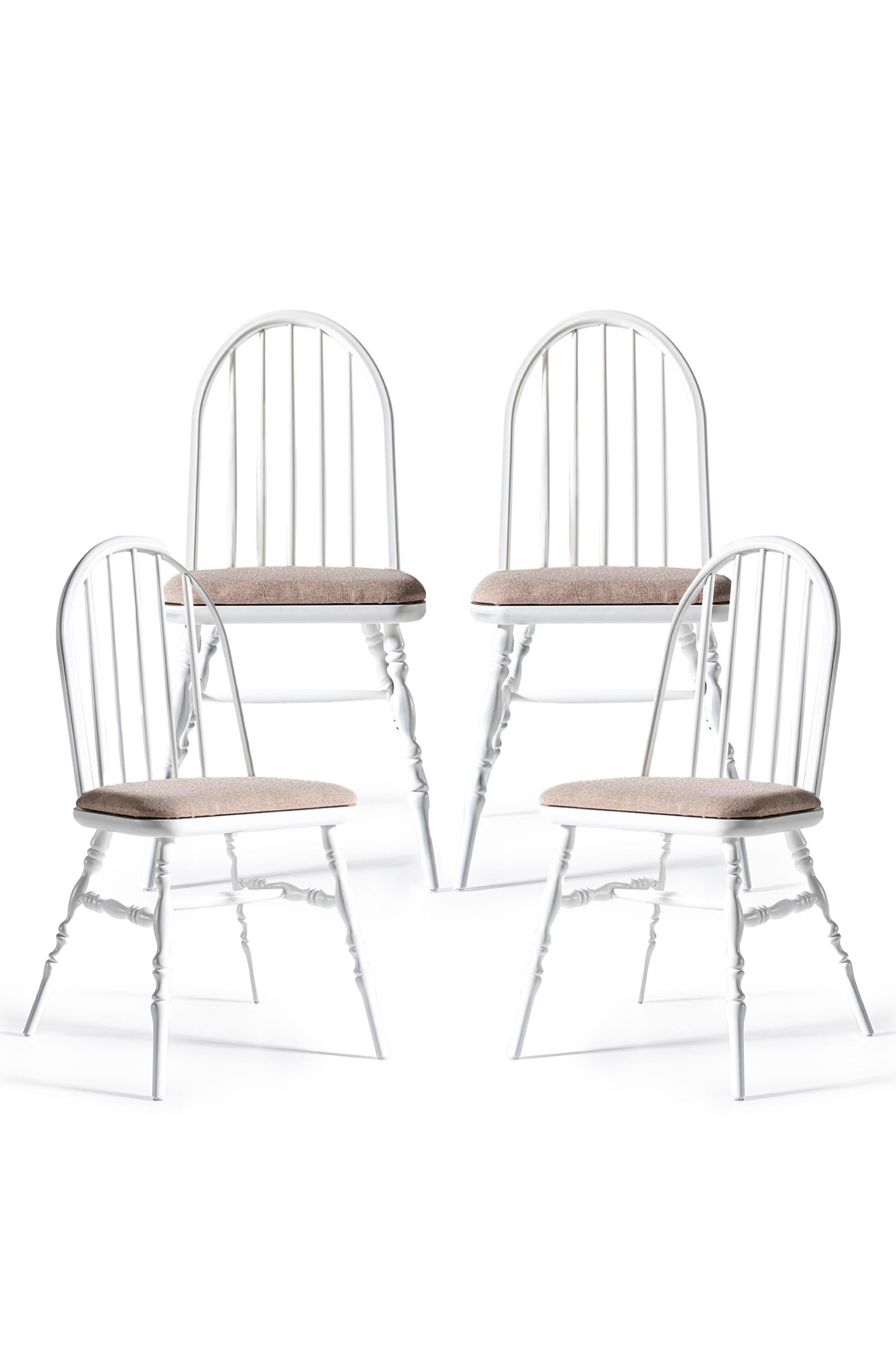 Woodenbend Laura Ahşap Sandalye Beyaz (4 Adet )