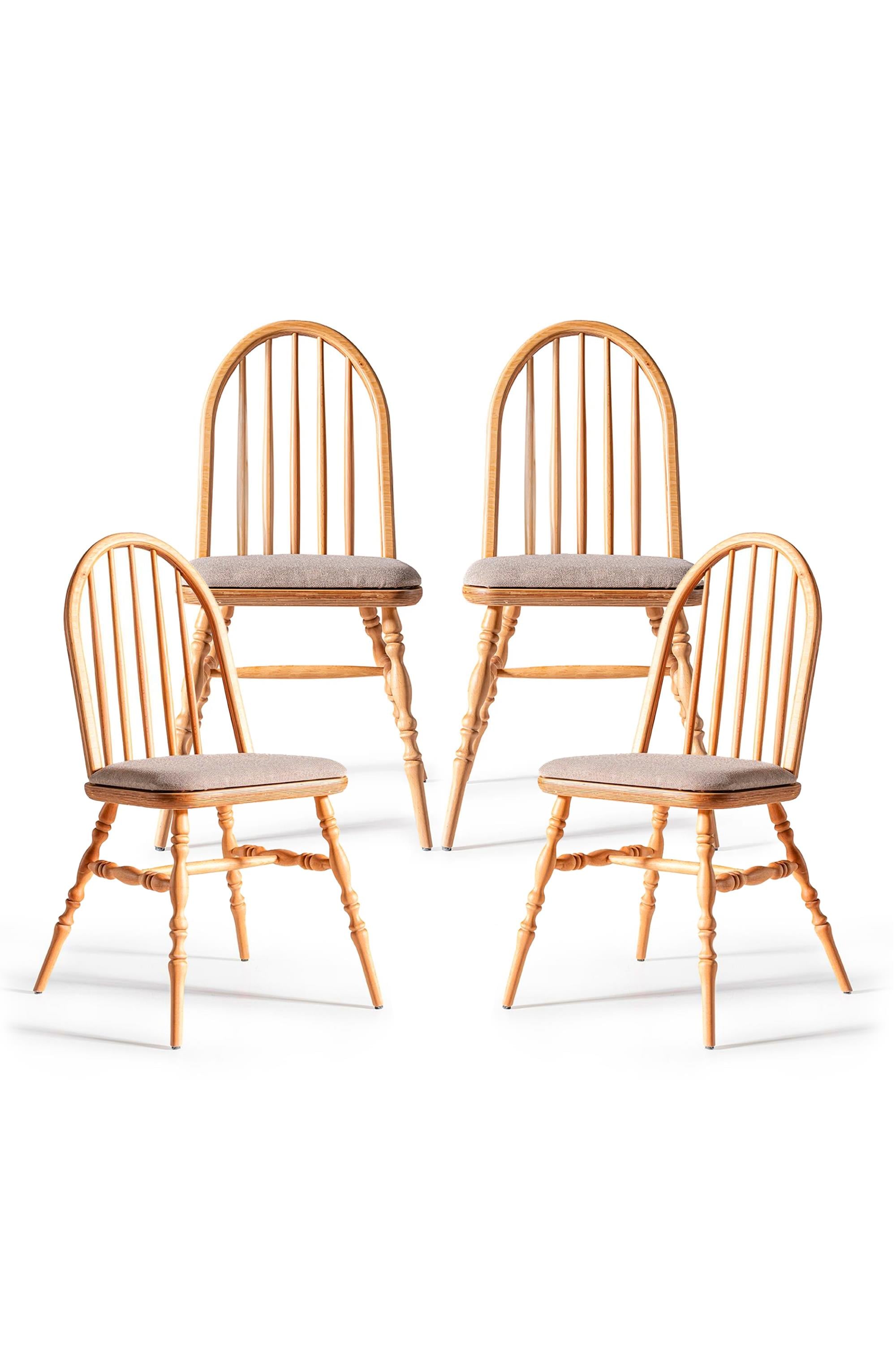 Woodenbend Laura Natural Ahşap Sandalye (4 Adet )