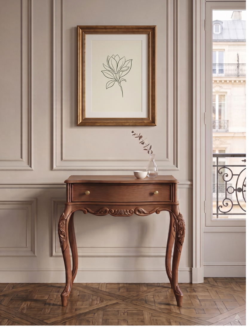 Woodenbend Milano Ceviz Dresuar 92x45x83 cm | Klasik Ahşap Antre ve Hol Dresuarı