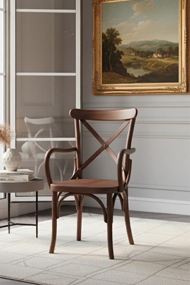 Woodenbend Milano Thonet Kollu Ceviz Rengi Ahşap Kayın Ağacı Sandalye –Ahşap Detaylı El İşçiliği
