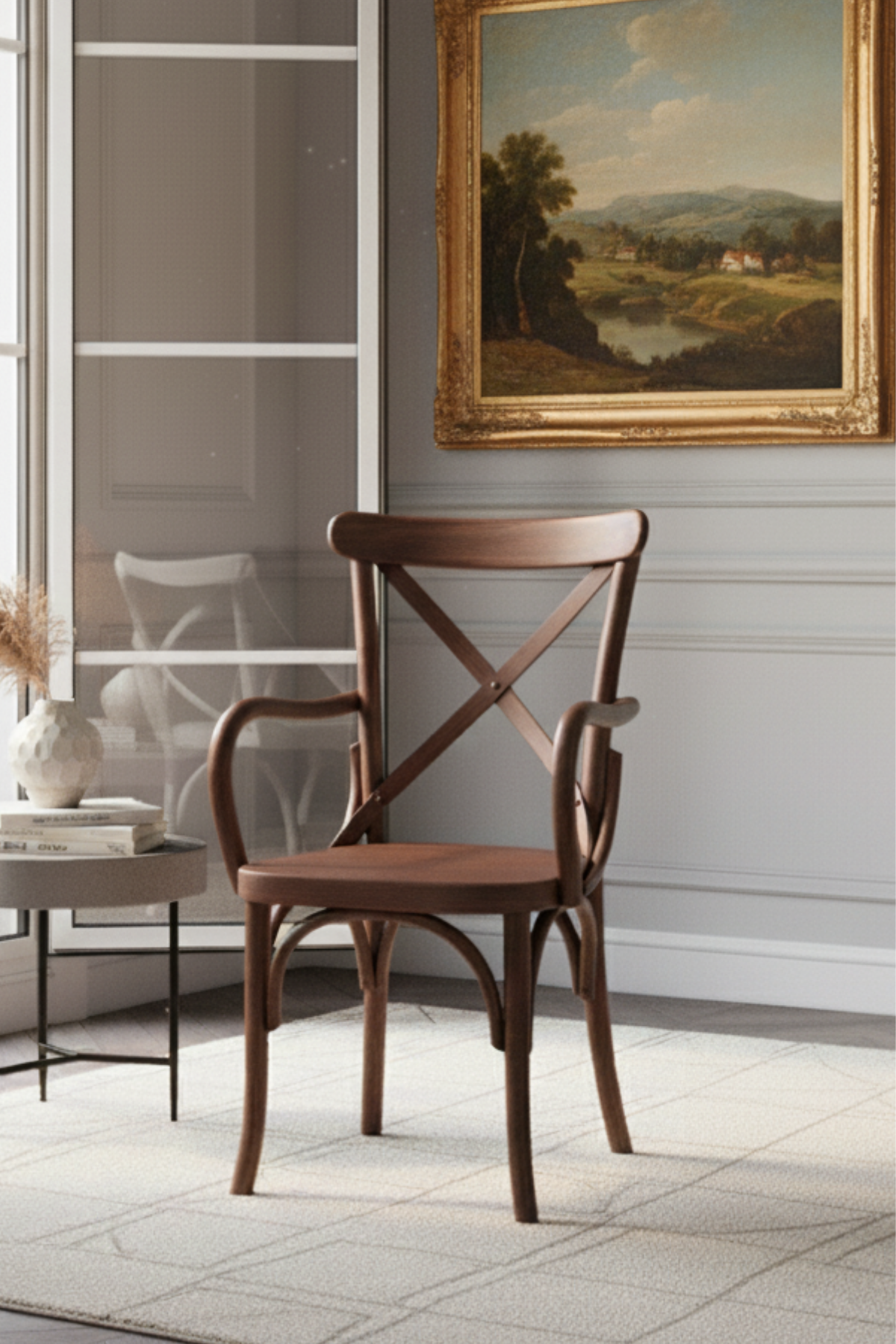 Woodenbend Milano Thonet Kollu Ceviz Rengi  Ahşap Kayın Ağacı Sandalye –Ahşap Detaylı El İşçiliği