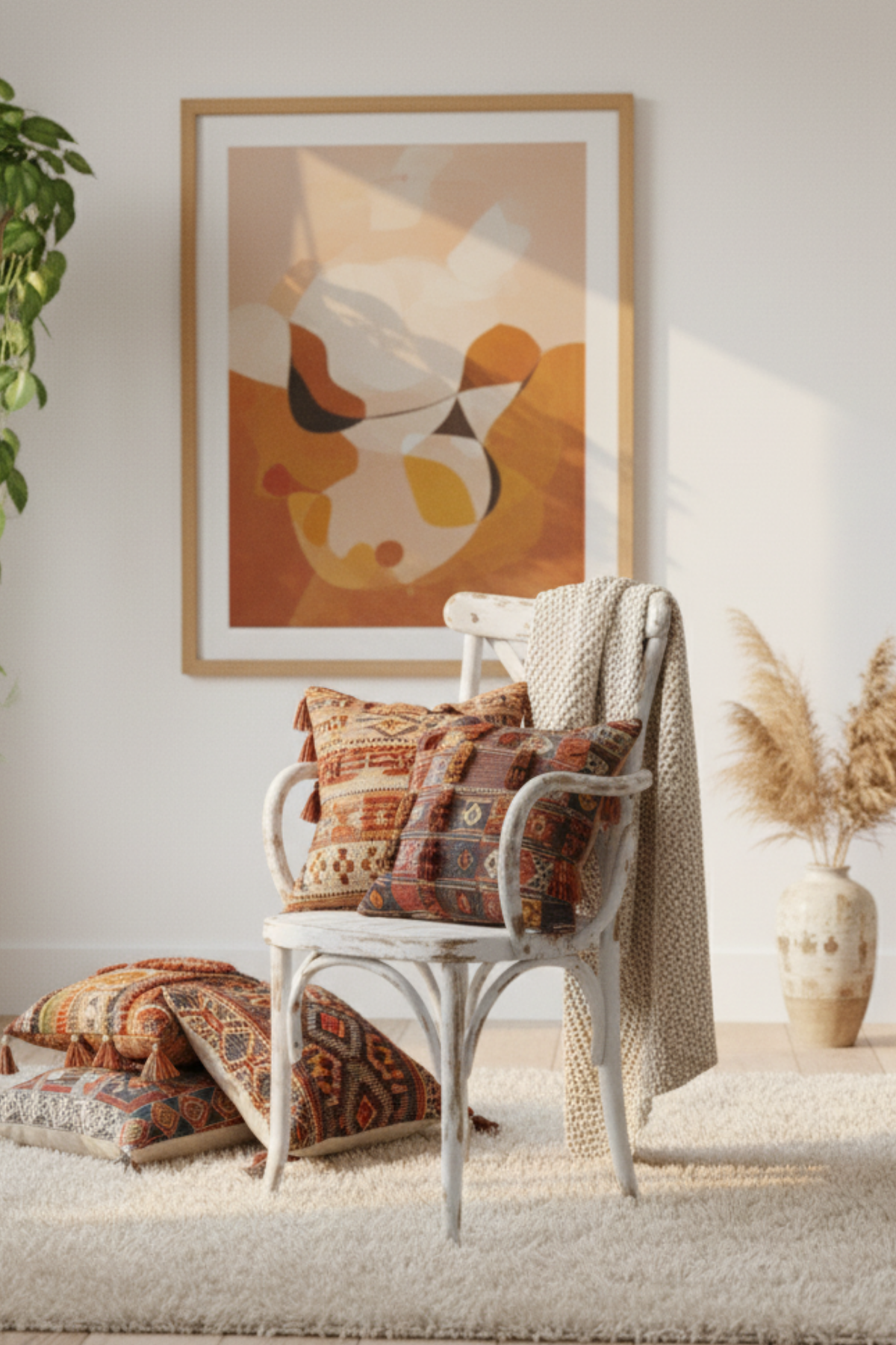 Woodenbend Milano Thonet Kollu Krem Eskitme Rengi Ahşap Kayın Ağacı Sandalye –Ahşap Detaylı El İşçiliği