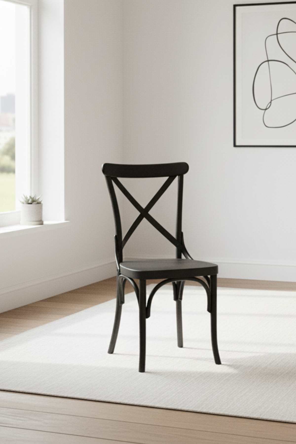 Woodenbend Milano Thonet Siyah Ahşap Kayın Ağacı Sandalye –Ahşap Detaylı El İşçiliği
